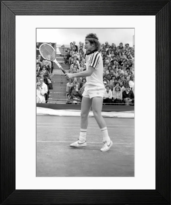Framed Print : Tennis at Queens Club. Stella Artois. John McEnroe of USA in action Framed Print : Tennis at Queens Club. Stella Artois. John McEnroe of USA in action
