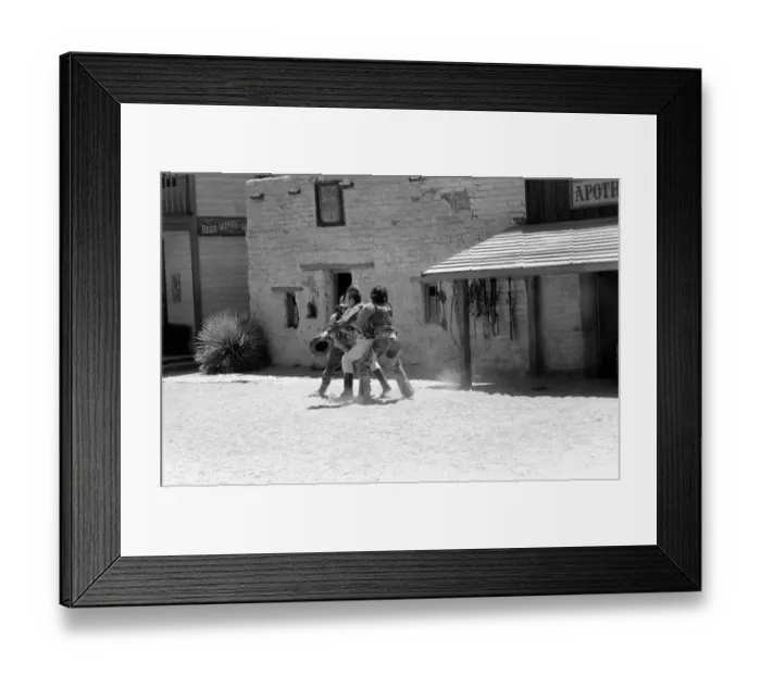 Framed Print : The highlight of a visit to Old Tucson, the famous movie location in the Arizona desert