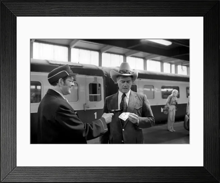 Framed Print : American actor Larry Hagman who plays J. R. Ewing in the hit TV series Dallas
