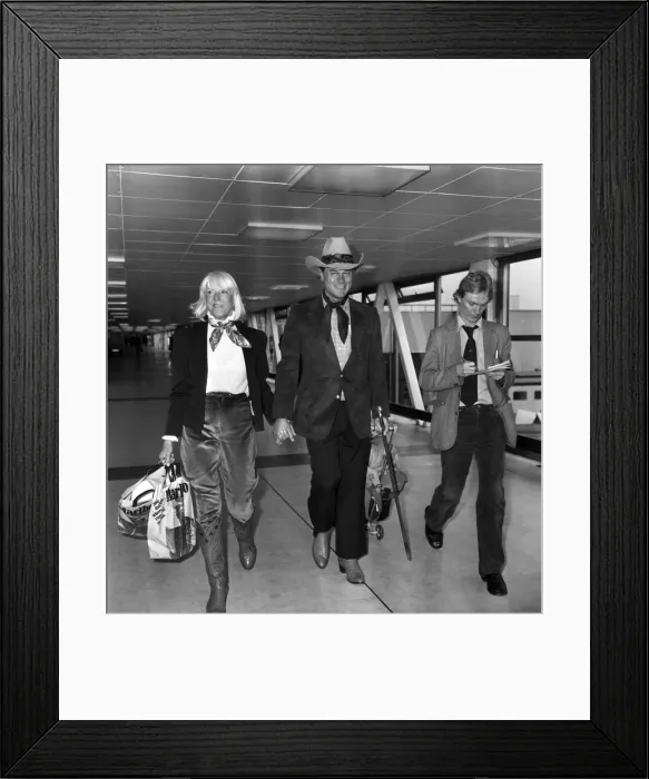 Framed Print : Actor Larry Hagman, Dallass J. R. Ewing, and his wife Maj arrive at London Framed Print : Actor Larry Hagman, Dallass J. R. Ewing, and his wife Maj arrive at London