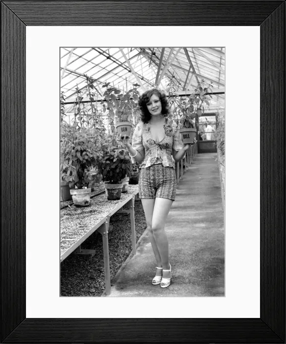 Framed Print : Model Nicole Garrie, 24, took Bill and Ben on their first outing to the Fuscia Greenhouse Framed Print : Model Nicole Garrie, 24, took Bill and Ben on their first outing to the Fuscia Greenhouse