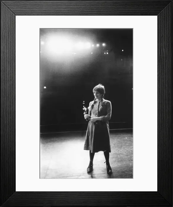 Framed Print : Actress Polly James April 1969 on stage at the New Theatre where she is performing Framed Print : Actress Polly James April 1969 on stage at the New Theatre where she is performing