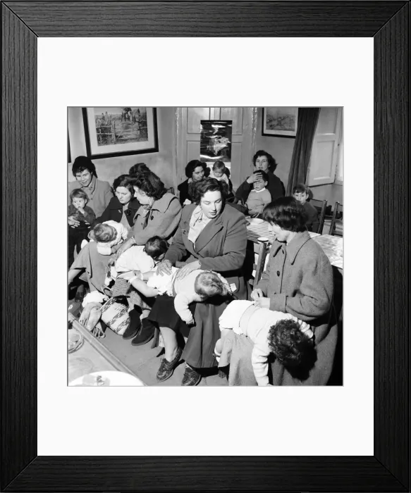 Framed Print : Medical: Baby: Clinic: Once every week the Falklands Arm pub near Stratford stops serving