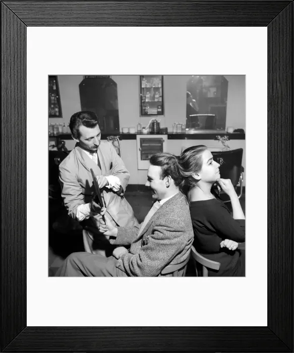 Framed Print : Wig Maker: Josephine Annes hair is made into a wig for Peter Kent