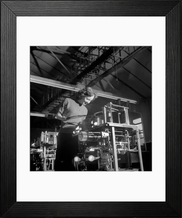 Framed Print : Kathleen Craig juke box queen who selects records for jukeboxes. 1956 A516-007 Framed Print : Kathleen Craig juke box queen who selects records for jukeboxes. 1956 A516-007