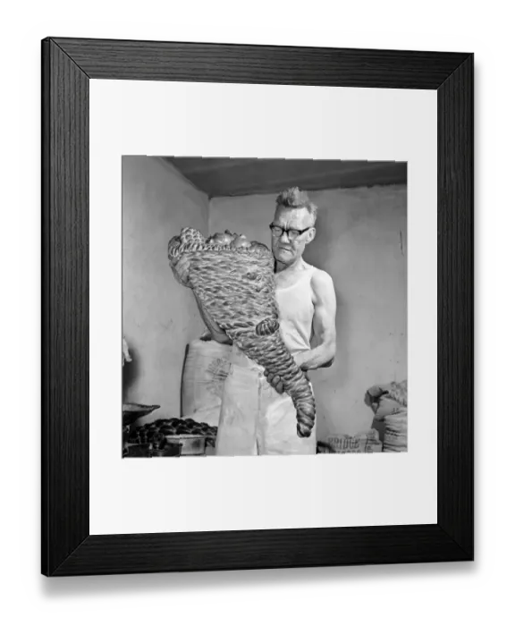 Framed Print : Occupation: Baker: Master baker John Nixey seen here creating sculptures out of bread in Framed Print : Occupation: Baker: Master baker John Nixey seen here creating sculptures out of bread in