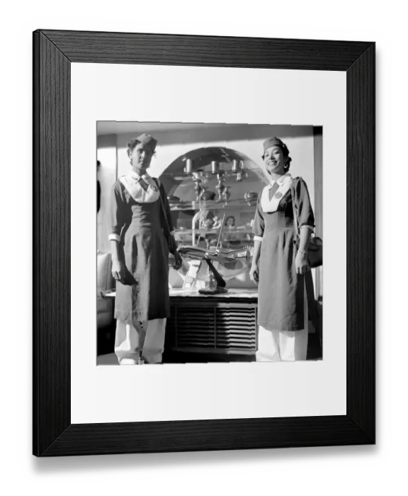 Framed Print : Pakistani Air Hostesses seen here at Pakistani Airways House in London Framed Print : Pakistani Air Hostesses seen here at Pakistani Airways House in London