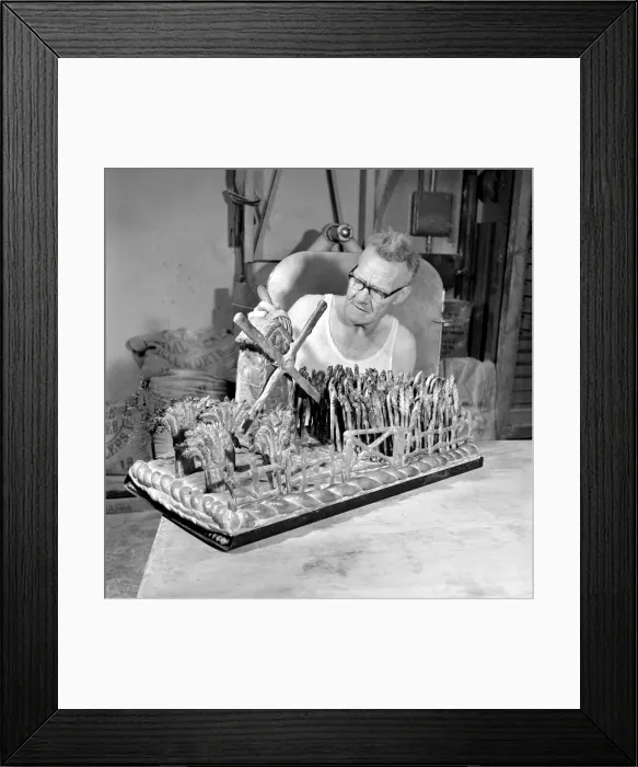 Framed Print : Occupation: Baker: Master baker John Nixey seen here creating sculptures out of bread in Framed Print : Occupation: Baker: Master baker John Nixey seen here creating sculptures out of bread in
