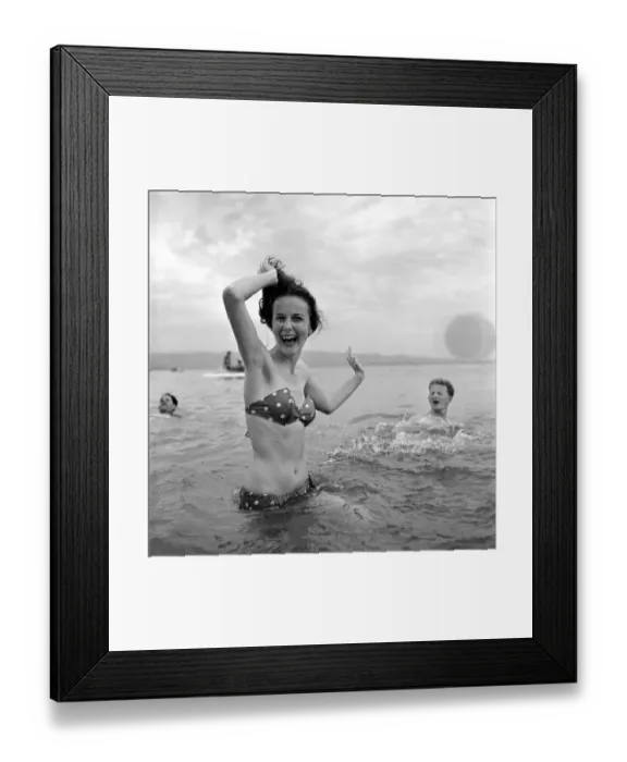 Framed Print : Holidays: Couples enjoying the beach on Corsica. August 1957 A503a-002 Framed Print : Holidays: Couples enjoying the beach on Corsica. August 1957 A503a-002
