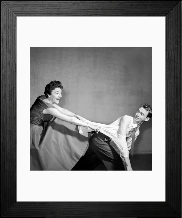 Framed Print : Actress Noele Gordon seen here with Midlands TV producer Reg Watson. January 1957 A295