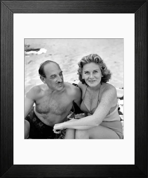 Framed Print : Holidays: Couples enjoying the beach on Corsica. August 1957 A503a-016 Framed Print : Holidays: Couples enjoying the beach on Corsica. August 1957 A503a-016