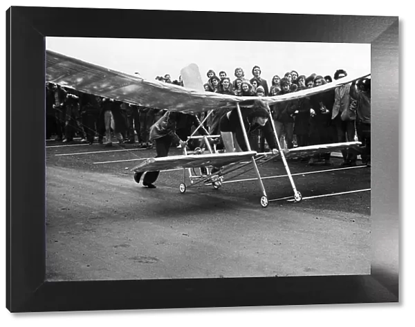 John, proving that flying is no Pushover. Student John Lavery was all ready for take-off