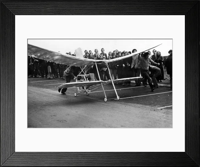 Framed Print : John, proving that flying is no Pushover. Student John Lavery was all ready for take-off Framed Print : John, proving that flying is no Pushover. Student John Lavery was all ready for take-off