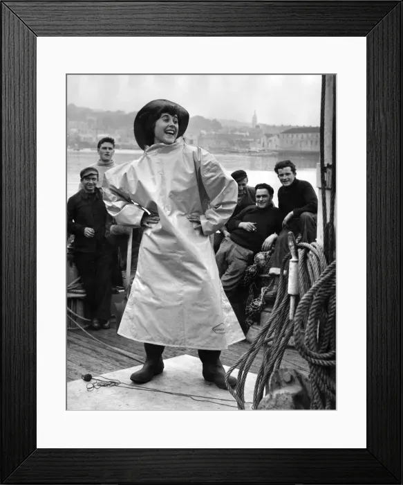 Framed Print : Fishermen of the French trawler Annie storm bound at Plymouth in without catch Framed Print : Fishermen of the French trawler Annie storm bound at Plymouth in without catch