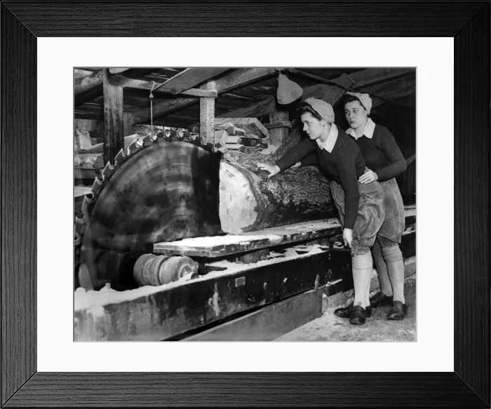 Framed Print : Womens Land Army. 20 year old Lewis Betty and Peggy Clarke of Gateshead Land