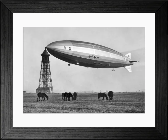 Framed Print : The R. 101, 777 ft long with a total volume of 5. 5 million cubic feet Framed Print : The R. 101, 777 ft long with a total volume of 5. 5 million cubic feet