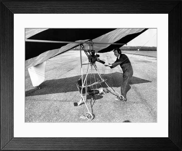Framed Print : Up, up and away in a Dream Machine: Clear the runway, its magnificent Cliff in his flying Framed Print : Up, up and away in a Dream Machine: Clear the runway, its magnificent Cliff in his flying