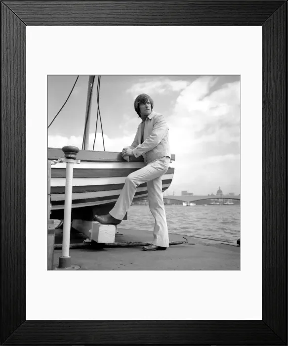 Framed Print : Mens Fashion: Model Richard Hanson seen here on the banks of the Riverr Thames in Central