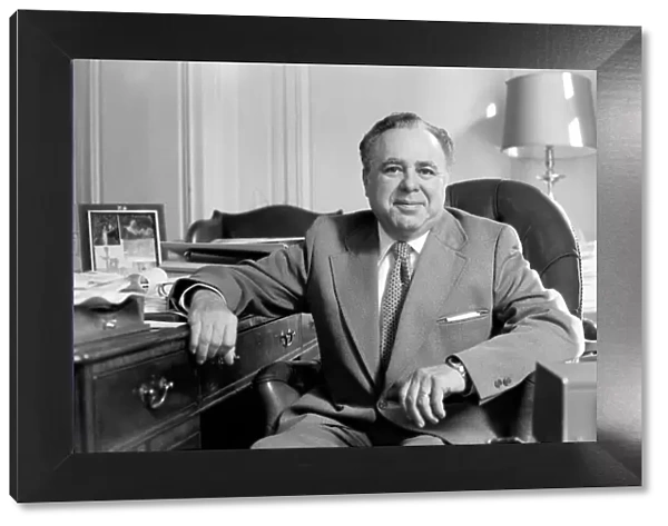 Harry Saltzman, co-producer of the Bond films, in his London Office Seotember 1975