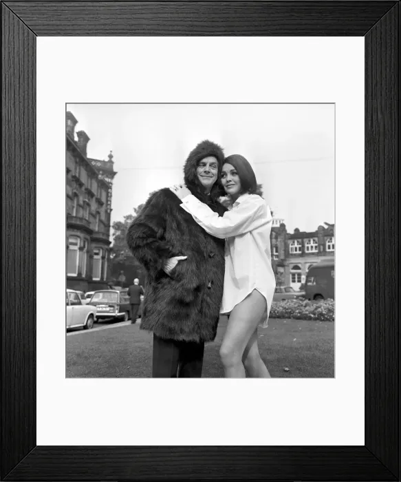 Framed Print : Mens Fashion: Rodney Lovick wearing a bear coat for men Framed Print : Mens Fashion: Rodney Lovick wearing a bear coat for men