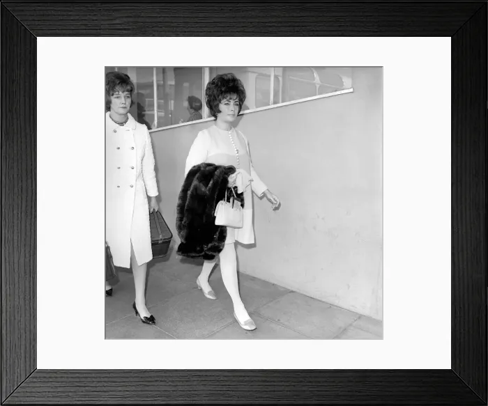 Framed Print : Elizabeth Taylor seen here at Heathrow Airport. April 1967 X4051-002 Framed Print : Elizabeth Taylor seen here at Heathrow Airport. April 1967 X4051-002