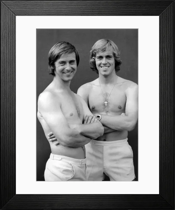 Framed Print : Tennis Stars: John and David Lloyd. August 1976 Framed Print : Tennis Stars: John and David Lloyd. August 1976
