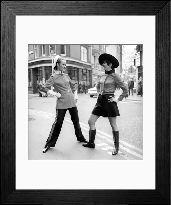 Framed Print : Models from the Rhona Roy fashion show at the Talk of the Town seen here outside Framed Print : Models from the Rhona Roy fashion show at the Talk of the Town seen here outside