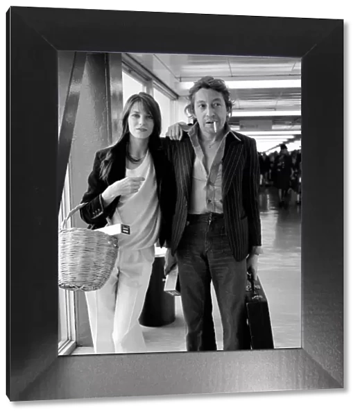 Jane Birkin and Serge Gainsbourg at London Airport April 1977