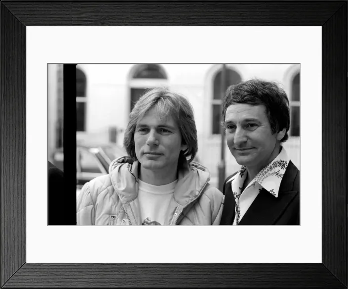 Framed Print : Singers Lonnie Donegan and Adam Faith. January 1978