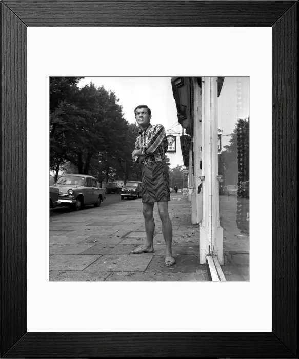Framed Print : Mens Fashion: Tony Barnes from London wearing what could be the 1980 Framed Print : Mens Fashion: Tony Barnes from London wearing what could be the 1980