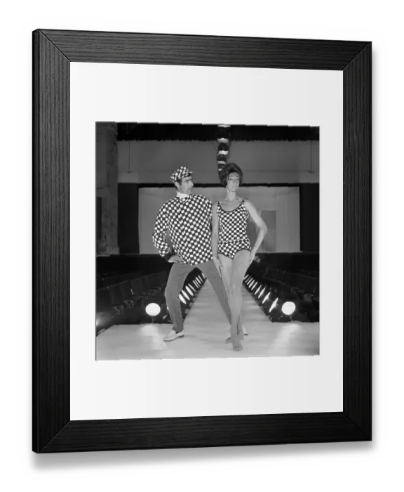 Framed Print : Mens Fashion: Ted Hemming wearing a check zip jacket by Caren Carlstedt