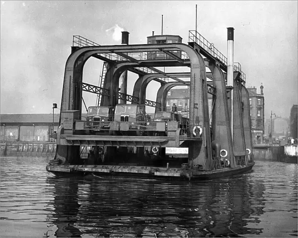 Finnieston Vehicular Ferry 1955 Carrrying lorries across River Clyde Glasgow