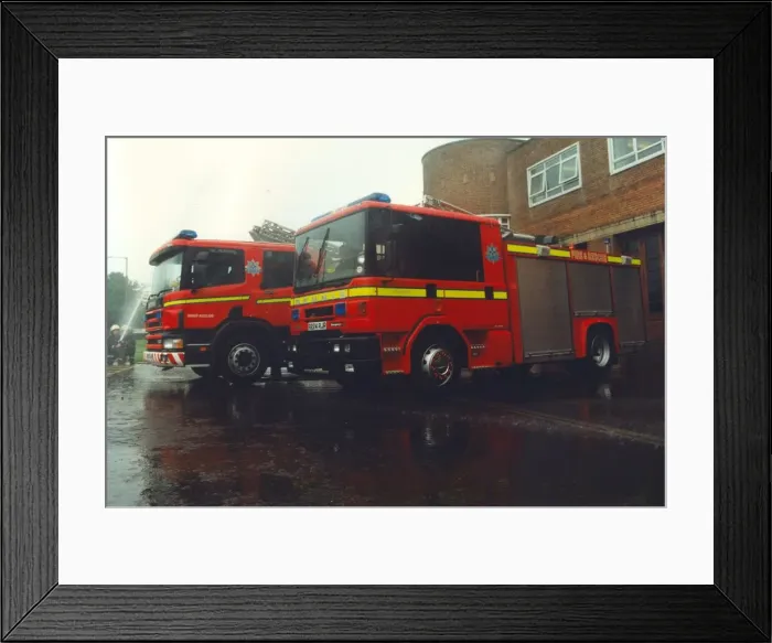Framed Print : The Durham Fire Brigade take delivery of 2 new fire engines Framed Print : The Durham Fire Brigade take delivery of 2 new fire engines