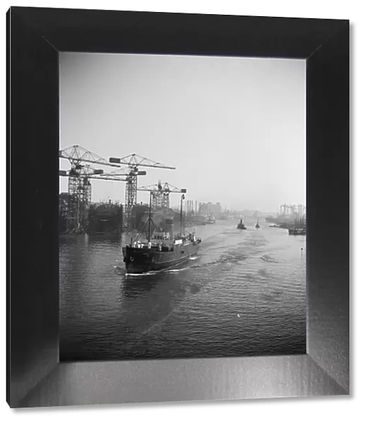 River Clyde, shipbuilding industry in Glasgow, Scotland. May 1951