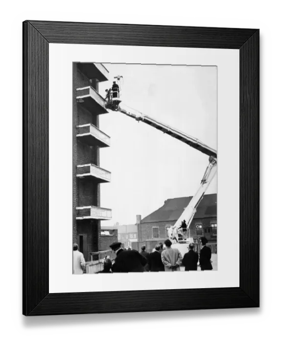Framed Print : Fire fighters demonstrate the latest in fire engine equipment - Simon Snorkel the cherry Framed Print : Fire fighters demonstrate the latest in fire engine equipment - Simon Snorkel the cherry
