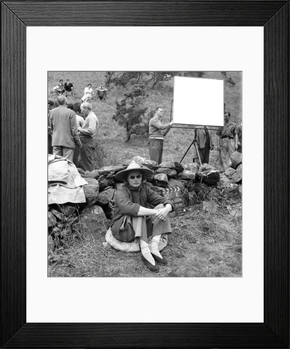 Framed Print : Actress Ingrid Bergman seen here on location in North Wales filming