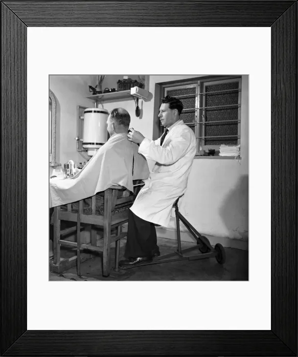 Framed Print : Inventions: The Mobile Barber Chair. 1960 A791 Framed Print : Inventions: The Mobile Barber Chair. 1960 A791