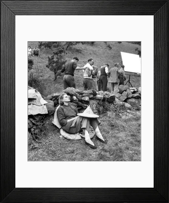 Framed Print : Actress Ingrid Bergman seen here on location in North Wales filming