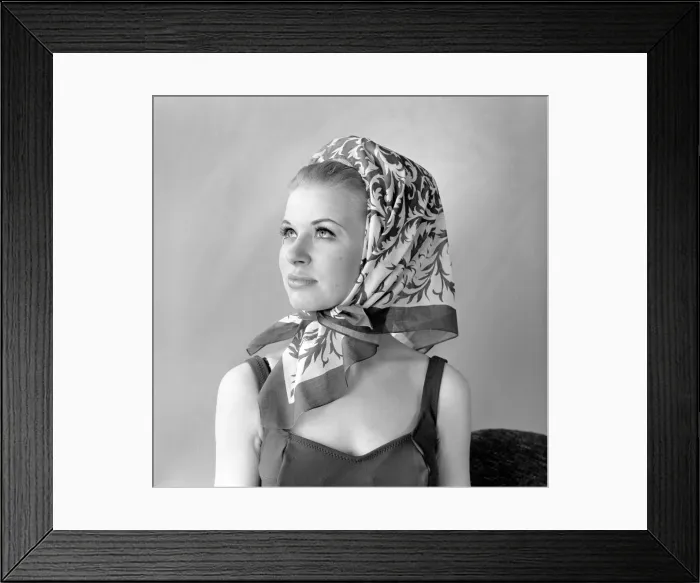 Framed Print : Clothing: Fashion: Headscarf. 1966 B1921-005