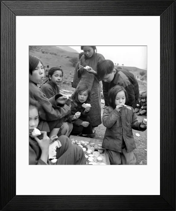 Framed Print : The cast and crew of the film Inn of the sixth happiness