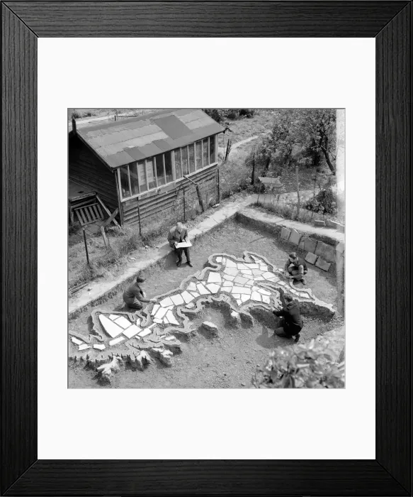 Framed Print : Unusal Gardens: Mr. P. C. Joyce who has created a map of Great Britain in his garden Framed Print : Unusal Gardens: Mr. P. C. Joyce who has created a map of Great Britain in his garden