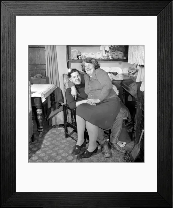 Framed Print : Daisy and Norman Bowen seen here at home. January 1954 A139 Framed Print : Daisy and Norman Bowen seen here at home. January 1954 A139