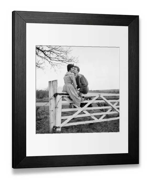 Framed Print : Romantic couple take a stroll in the country side. Richard Camp and Diane Ford. A651-010