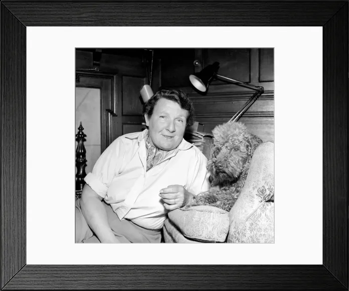 Framed Print : Mrs. Moss seen here with her dogs. 1954 A145b Framed Print : Mrs. Moss seen here with her dogs. 1954 A145b