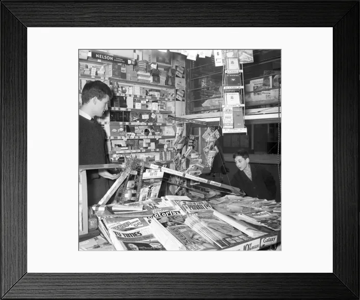 Framed Print : Sweetshops and shop assistants. 1960 A1204-001