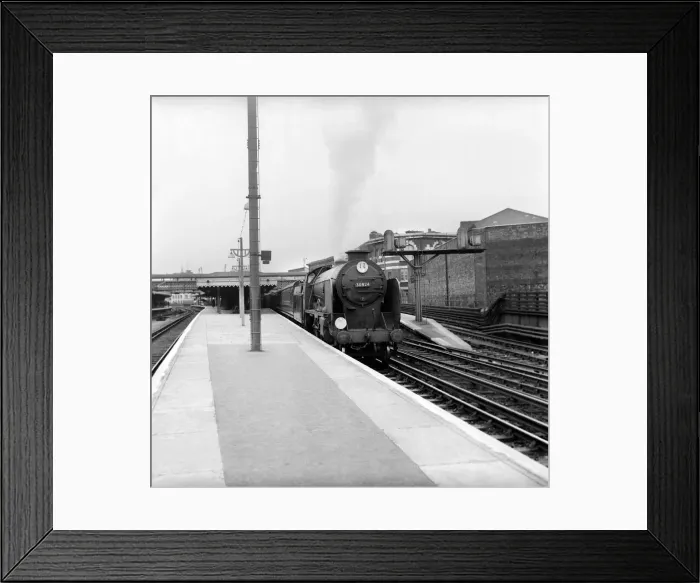 Framed Print : The Hailey Bury express steam train pulls in to Hastings station. May 1957 A380a Framed Print : The Hailey Bury express steam train pulls in to Hastings station. May 1957 A380a