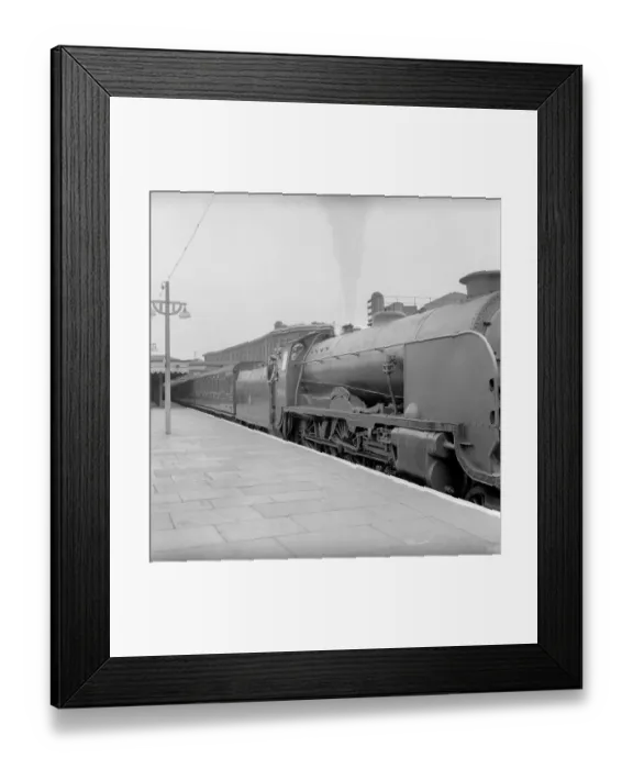Framed Print : The Hailey Bury express steam train pulls in to Hastings station. May 1957 A380a-001 Framed Print : The Hailey Bury express steam train pulls in to Hastings station. May 1957 A380a-001