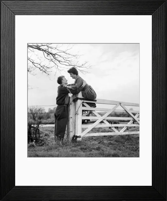 Framed Print : Romantic couple take a stroll in the country side. Richard Camp and Diane Ford. A651