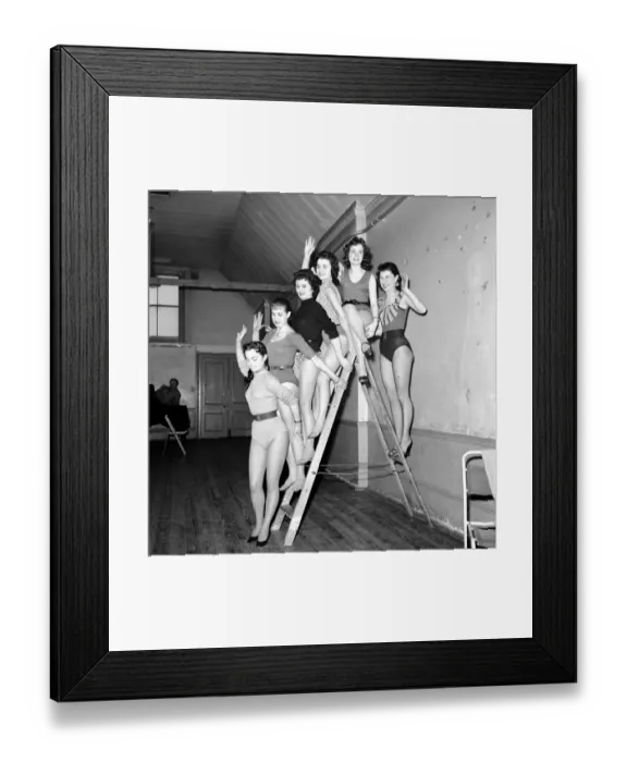 Framed Print : Dancers from the Jill Day Show seen here in rehearsal. March 1957 A328-001 Framed Print : Dancers from the Jill Day Show seen here in rehearsal. March 1957 A328-001