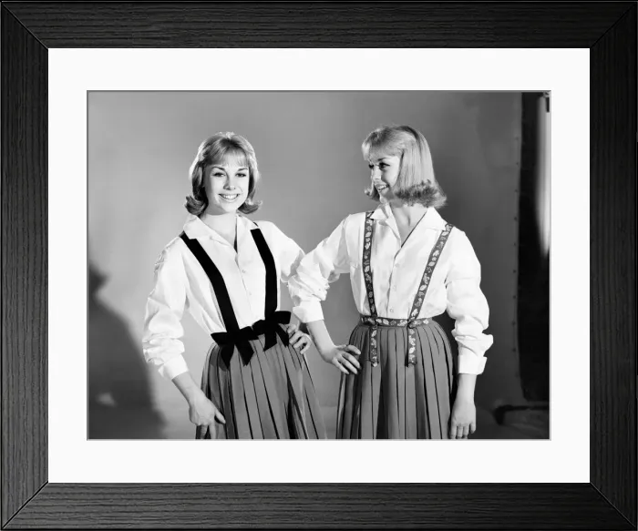 Framed Print : Models: Baker Twins wearing braces. July 1962 Framed Print : Models: Baker Twins wearing braces. July 1962